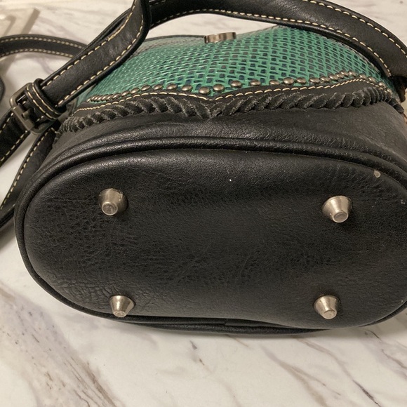 Trinity Ranch western shoulder/crossbody bag black and green w/ vintage hardware - Picture 8 of 8